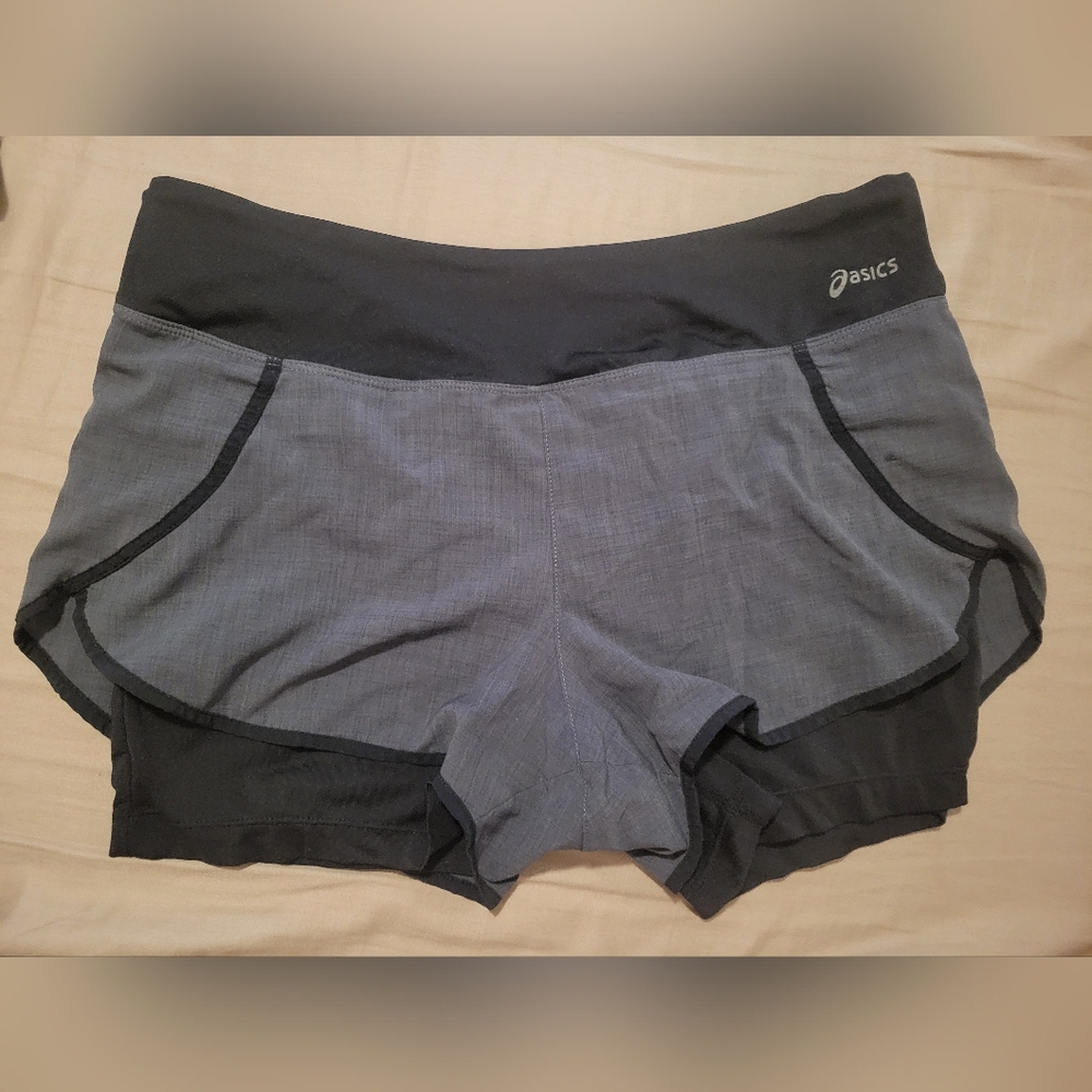 ASICS Gray and Black Activewear Shorts